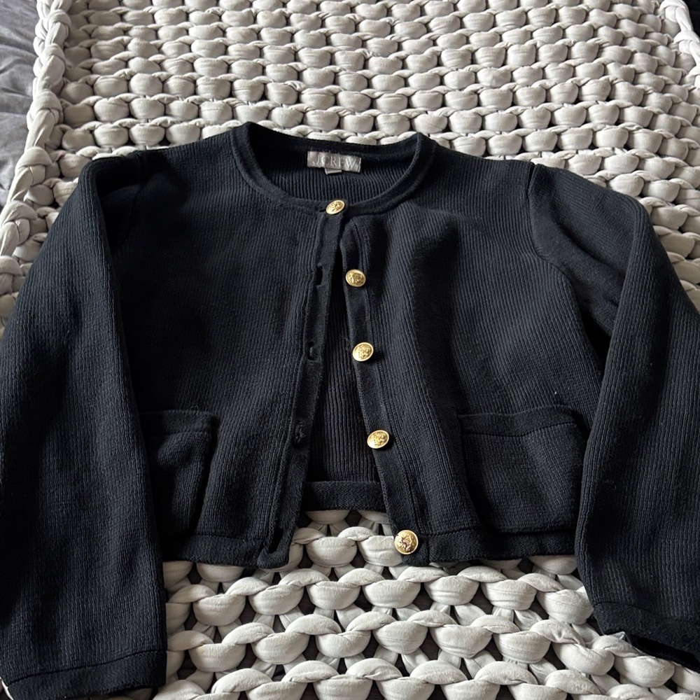Classic Black women’s Cardigan with Gold Buttons